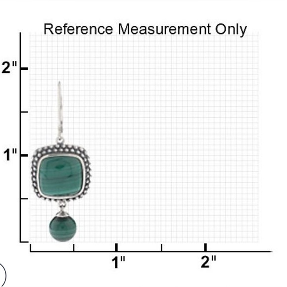 Sterling Malachite Bead drop lever back earrings - Picture 4 of 8